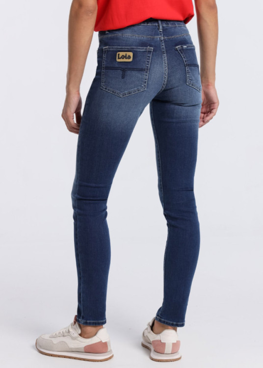 Jeans Skinny tiro bajo elásticos Premium LUCY SCOTLAND azul