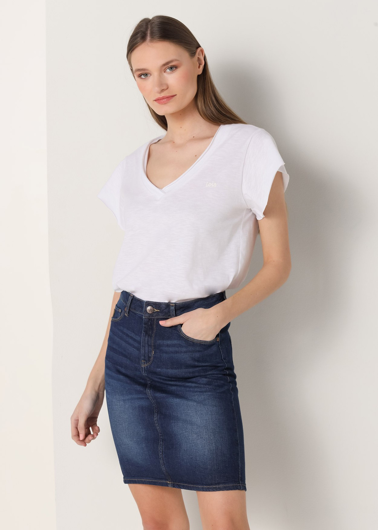 Falda tejana larga azul oscuro