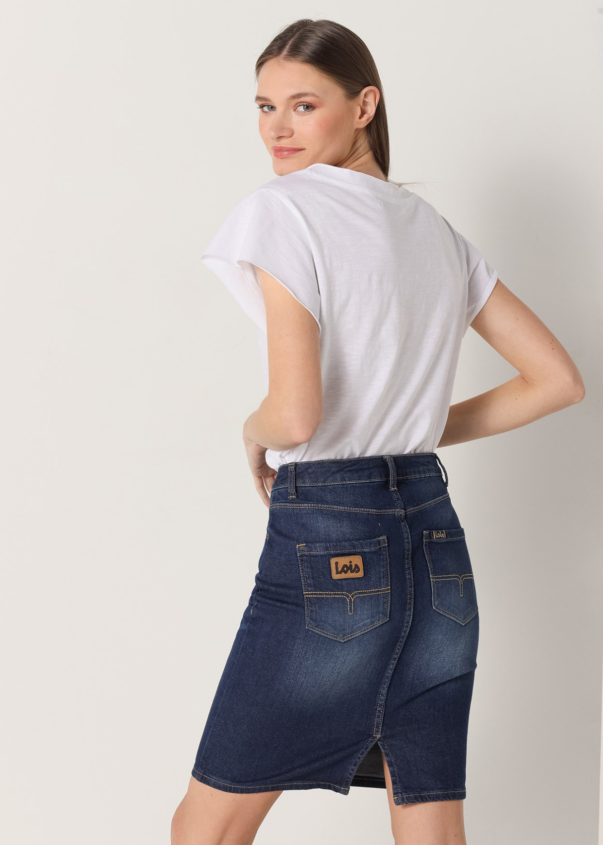 Falda tejana larga azul oscuro