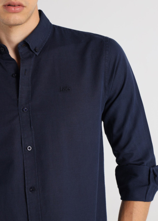 Camisa Lino Manga Larga Básica