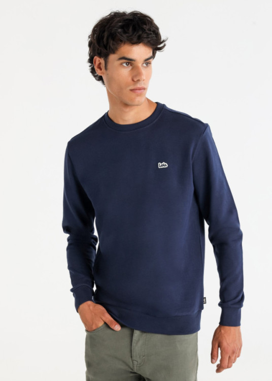 Sudadera Básica Cuello Caja Logo azul marino