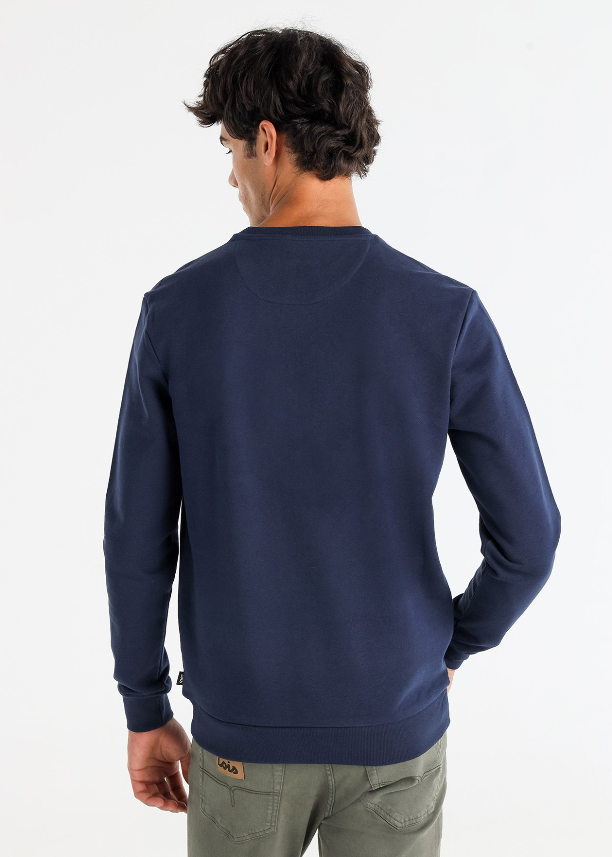Sudadera Básica Cuello Caja Logo azul marino