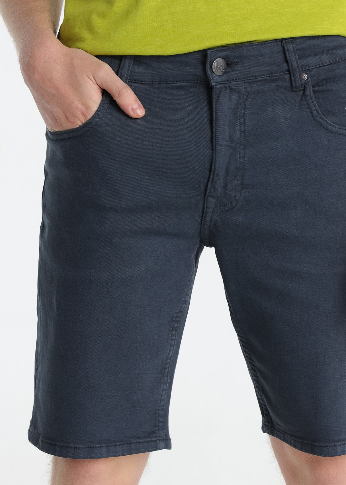 Bermuda Tejido Twill Slim Fit Tiro Medio azul marino BLAKE SUN