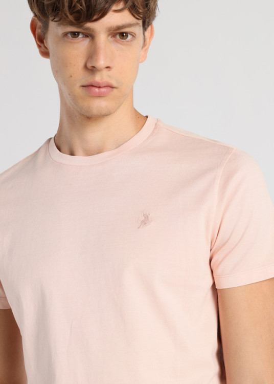 Camiseta Básica Manga Corta Logo Bordado rosa WINSTON RILEY