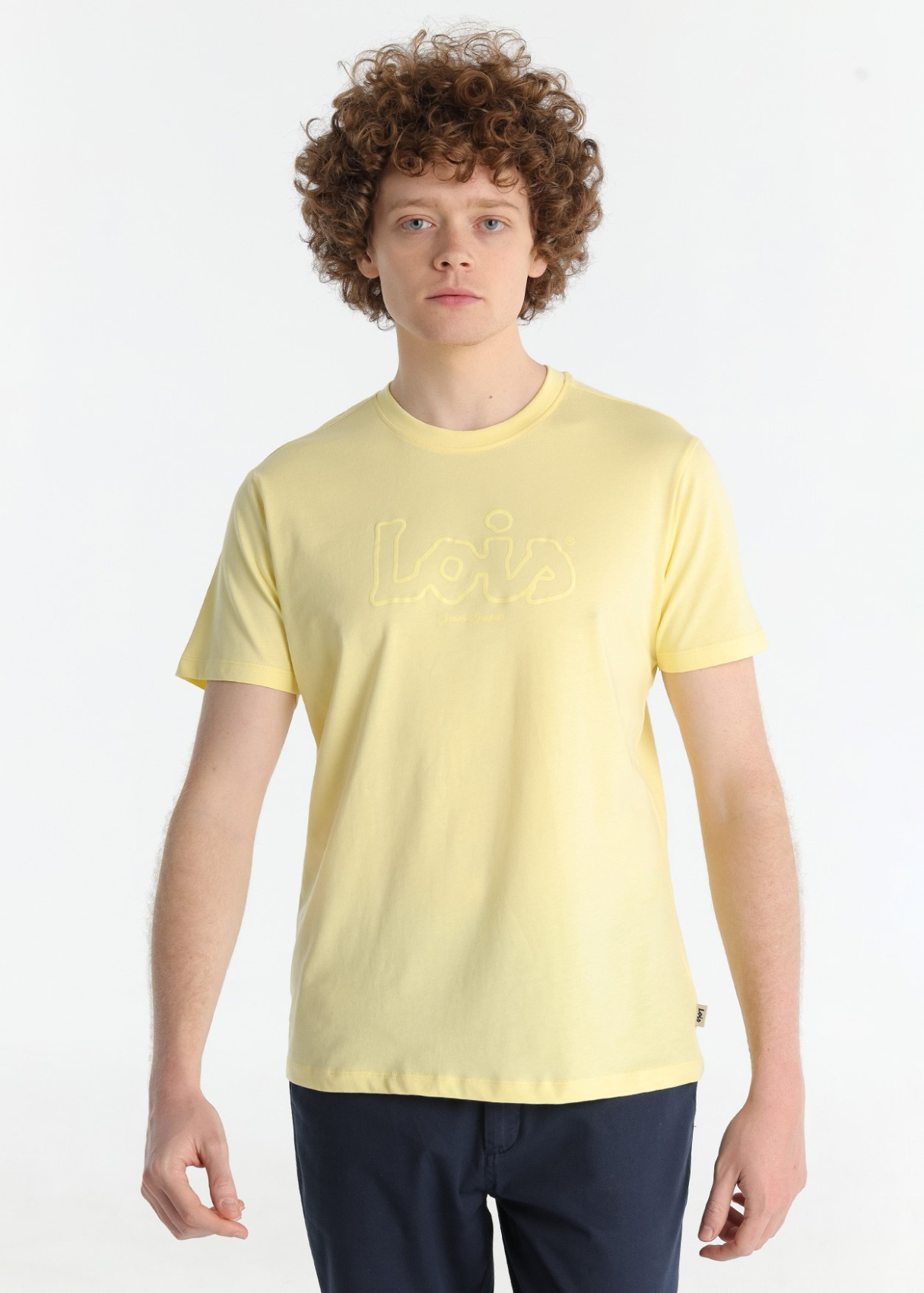 Camiseta Básica Estampado Logo Con Relieve De Manga Corta amarilla ALEXIS SAJA