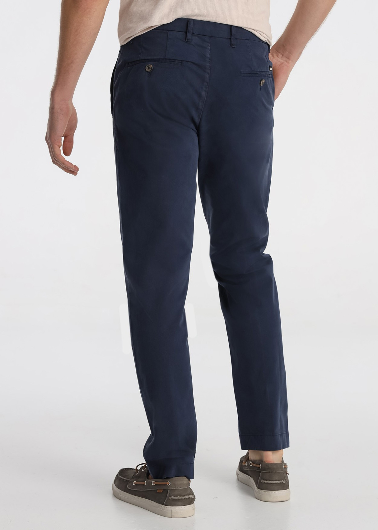 Pantalon Chino Twill Regular Fit Tiro Medio azul