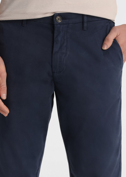 Pantalon Chino Twill Regular Fit Tiro Medio azul