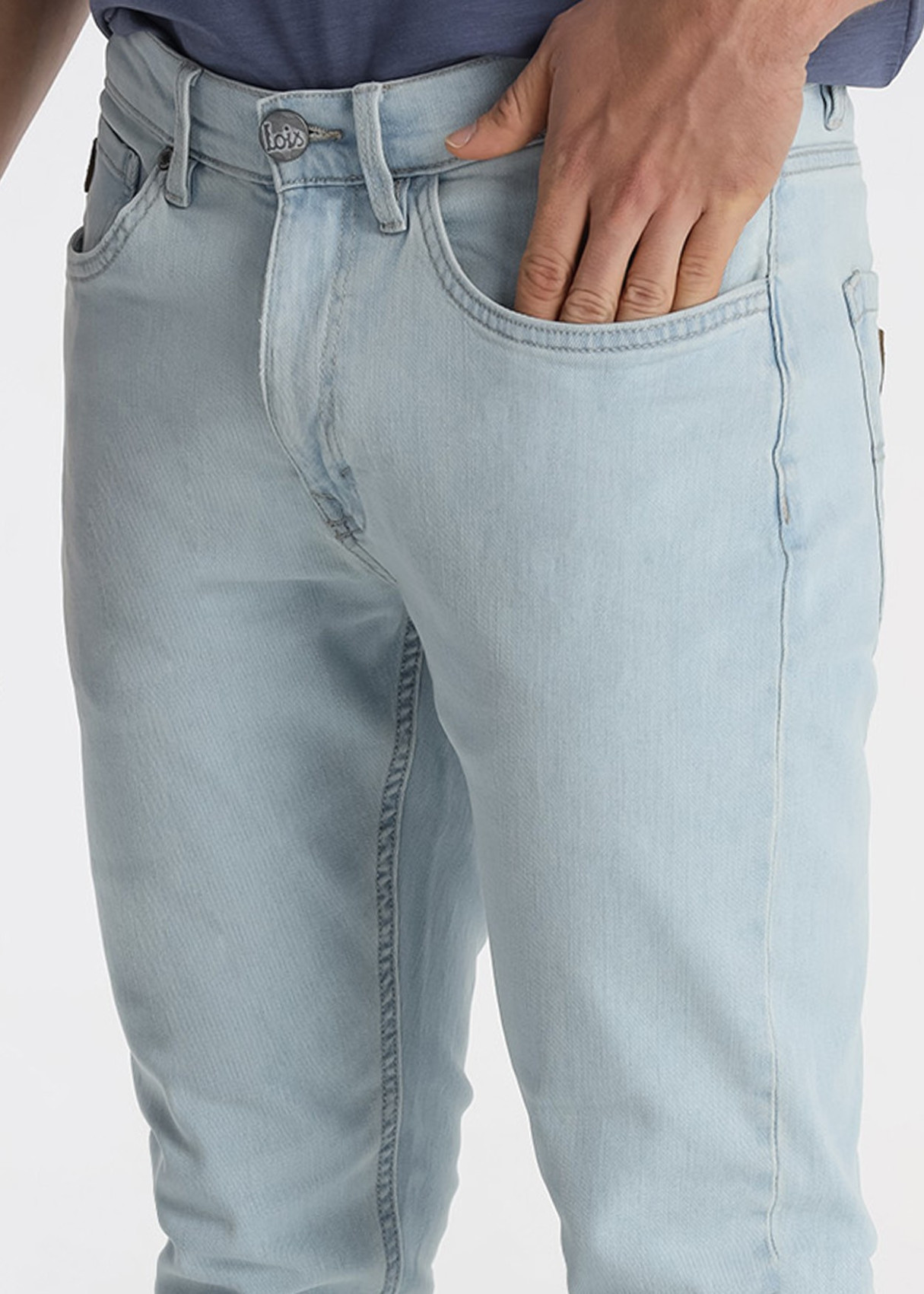 Vaqueros Slim Fit Ajustado Lavado Light Blue Vintage Azul
