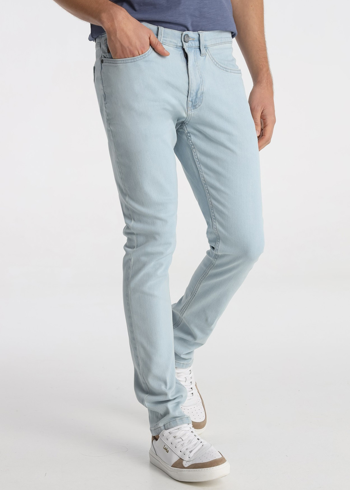 Vaqueros Slim Fit Ajustado Lavado Light Blue Vintage Azul