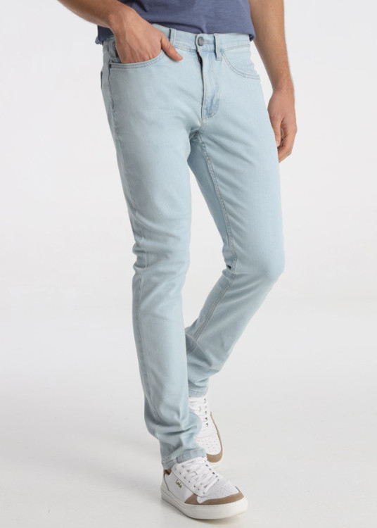 Vaqueros Slim Fit Ajustado Lavado Light Blue Vintage Azul