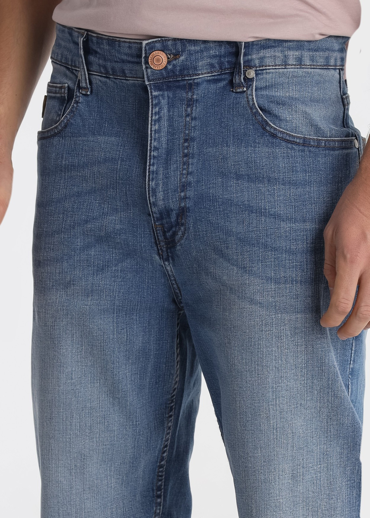 Vaqueros Baggy Holgado Denim Alta Calidad Azul