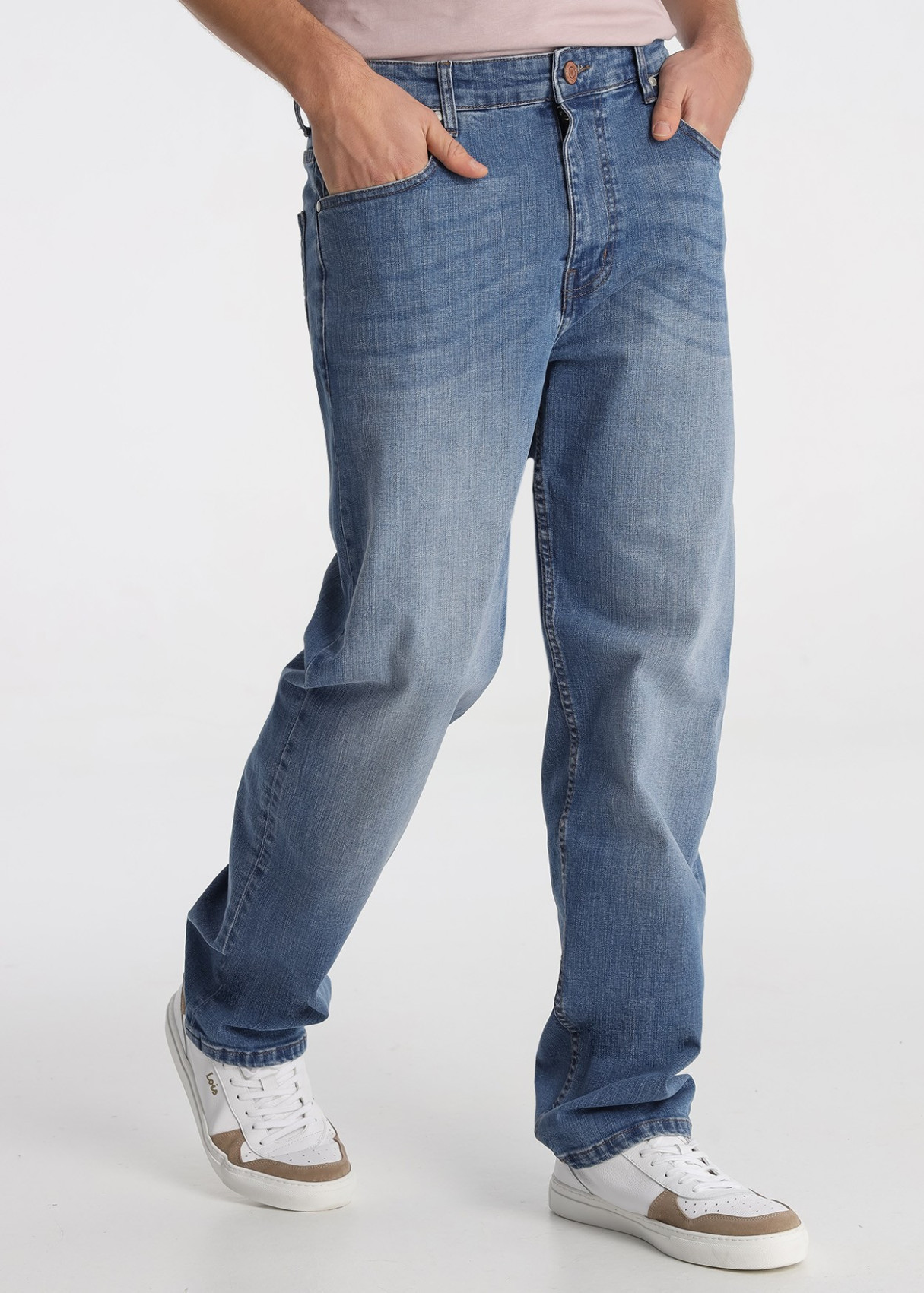 Vaqueros Baggy Holgado Denim Alta Calidad Azul