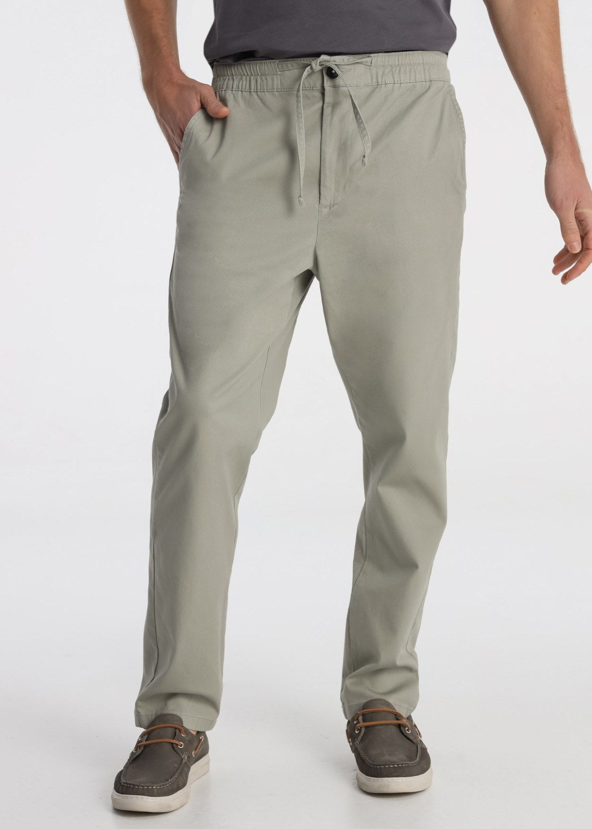 Pantalón Jogger Con Estructura Y Cintura Ajustable Verde