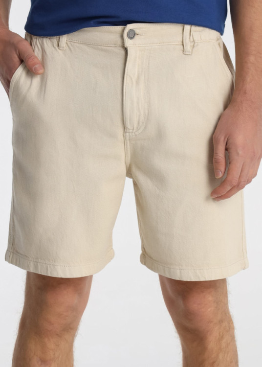 Bermuda De Algodón Con Cintura Elástica Color Amarillo