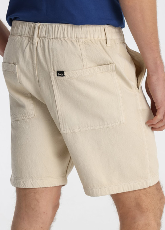 Bermuda De Algodón Con Cintura Elástica Color Amarillo