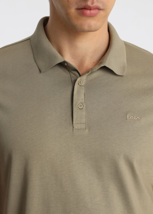 Polo Clásico Bordado Distintivo Color Verde