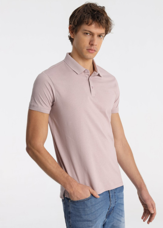 Polo Clásico Bordado Distintivo Color Rosa