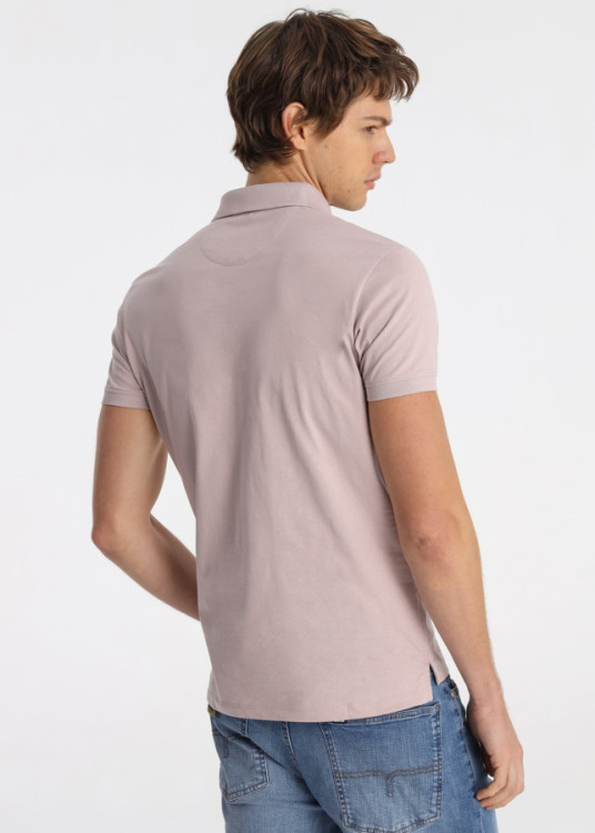 Polo Clásico Bordado Distintivo Color Rosa
