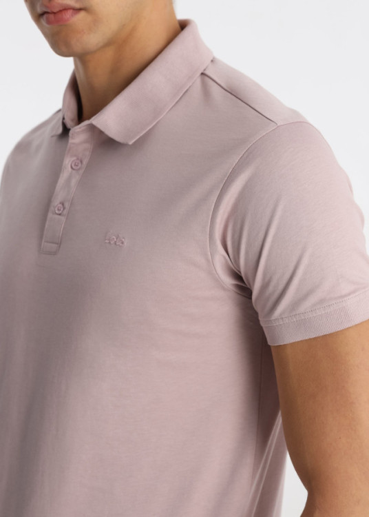Polo Clásico Bordado Distintivo Color Rosa