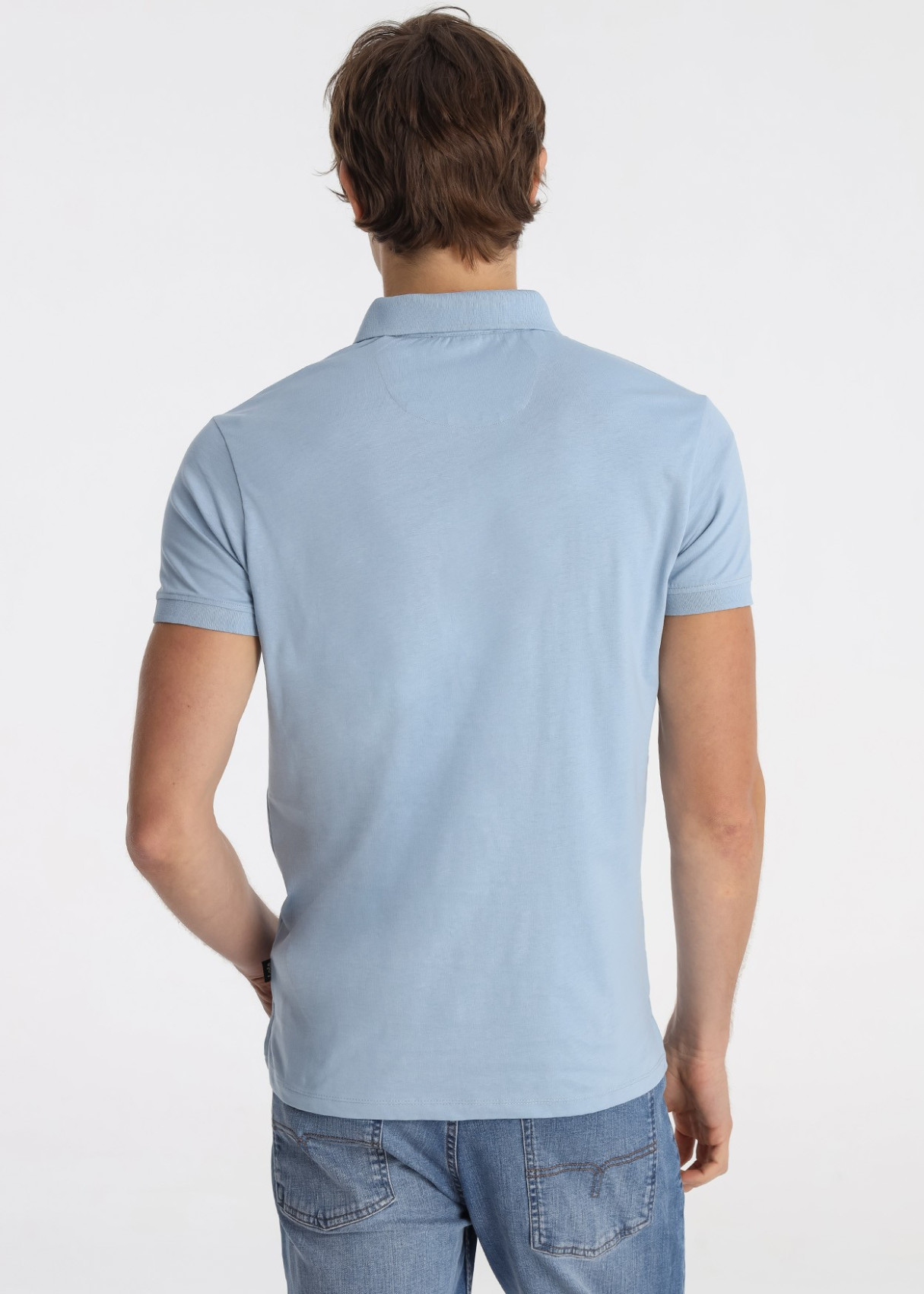 Polo Clásico Bordado Distintivo Color Azul