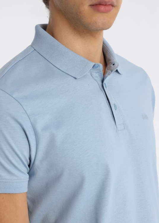 Polo Clásico Bordado Distintivo Color Azul