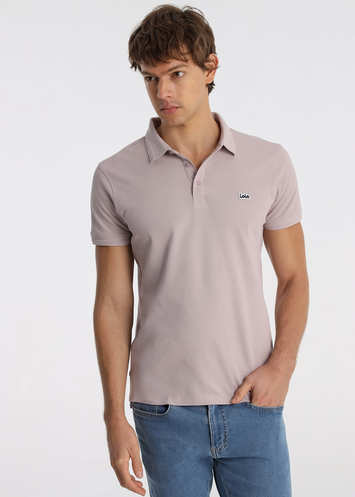 Polo De Piqué Premium Con Parche Logo En Color Rosa