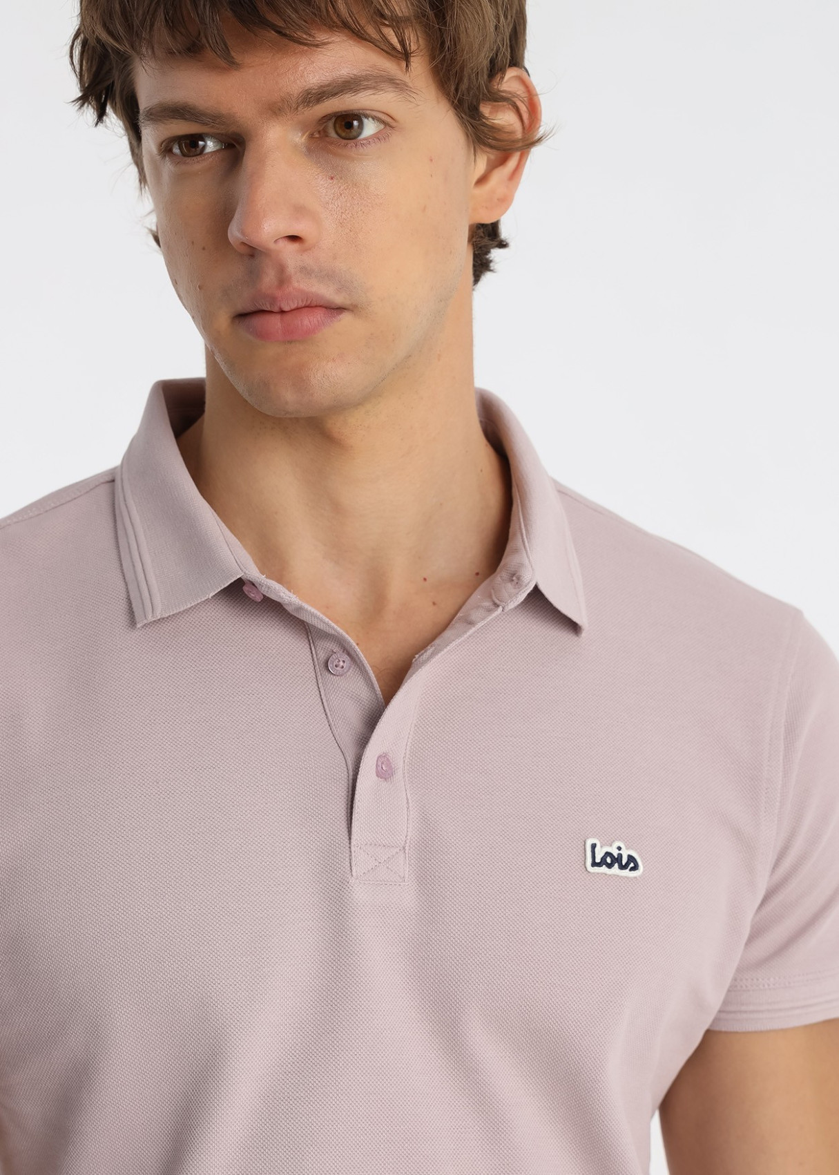 Polo De Piqué Premium Con Parche Logo En Color Rosa