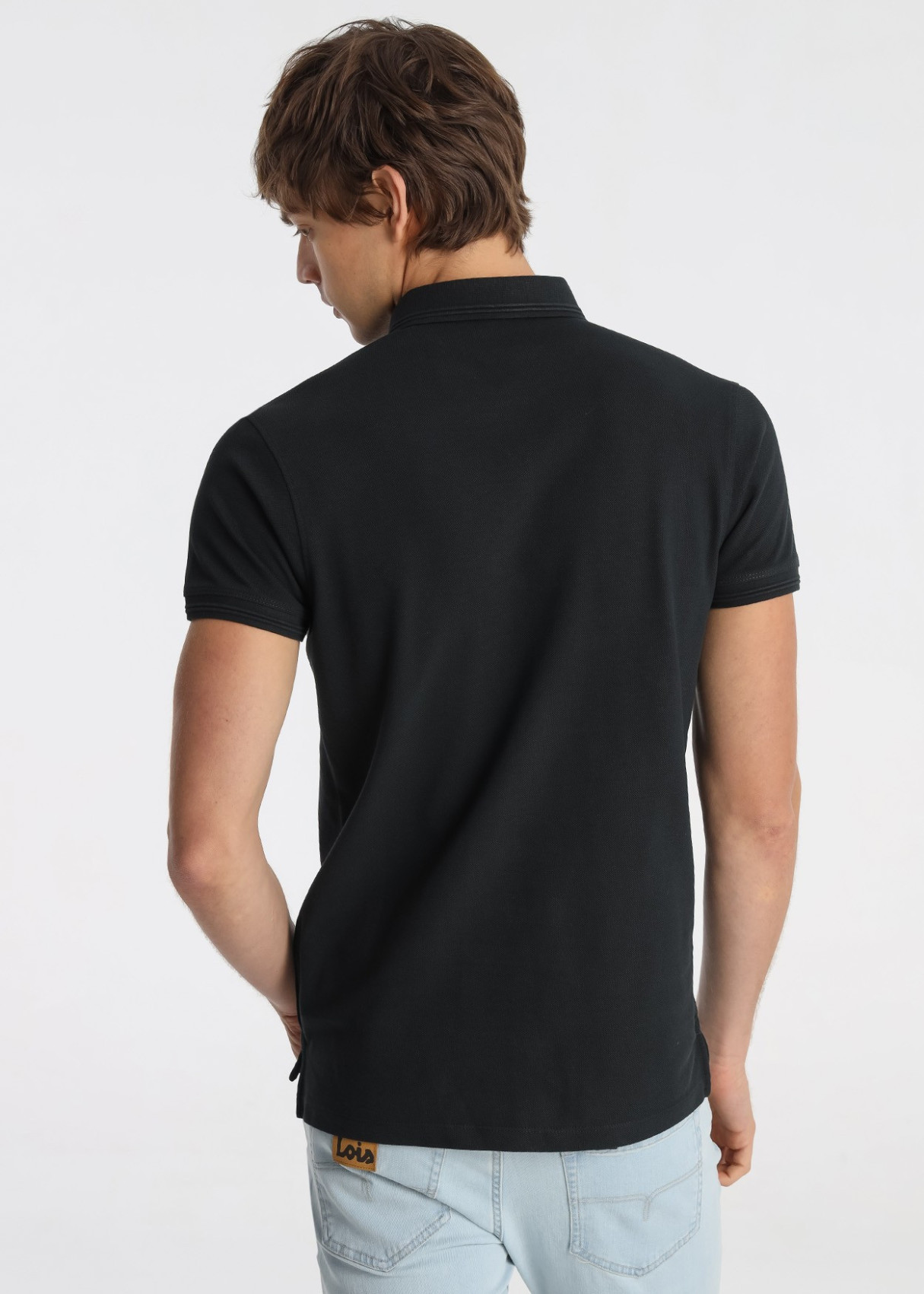 Polo De Piqué Premium Con Parche Logo En Color Gris