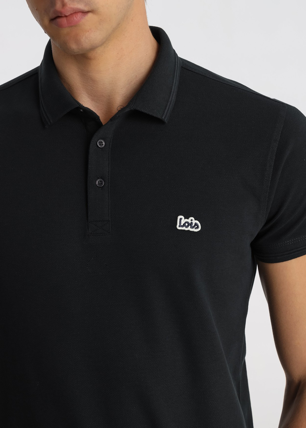 Polo De Piqué Premium Con Parche Logo En Color Gris