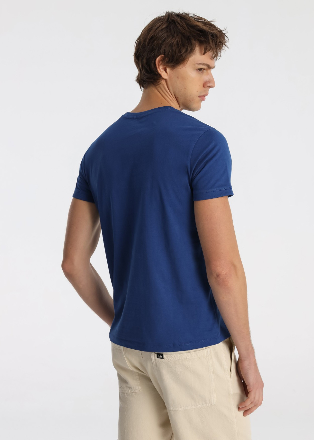 Camiseta Con Logotipo Tipográfico En Azul Navy