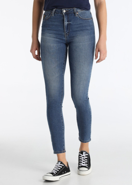 Vaqueros Skinny Tobilleros Lavado Medio