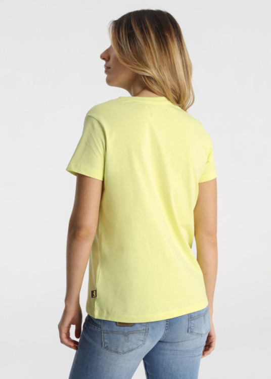 Camiseta Básica Algodón Logotipo Brand Verde