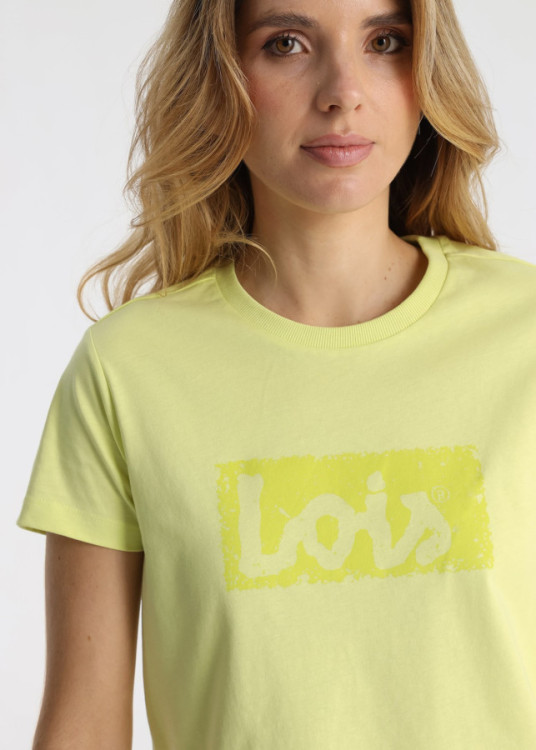 Camiseta Básica De Algodón Con Logotipo Brand Verde