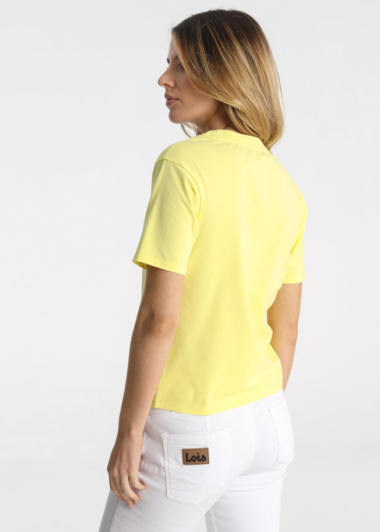 Camiseta Cuello Spoon Con Gráfica " &" Tipográfica