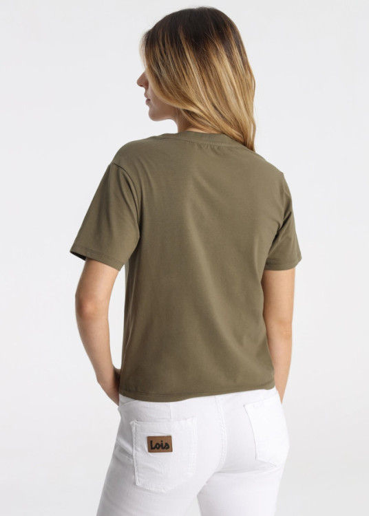 Camiseta Cuello Spoon Gráfica " &" Tipográfica Verde