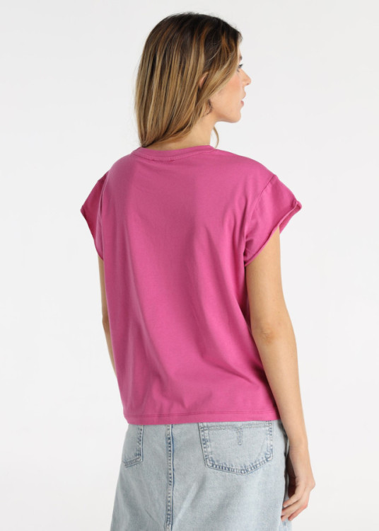 Camiseta Gráfica Casas Detalle Strass Rosa