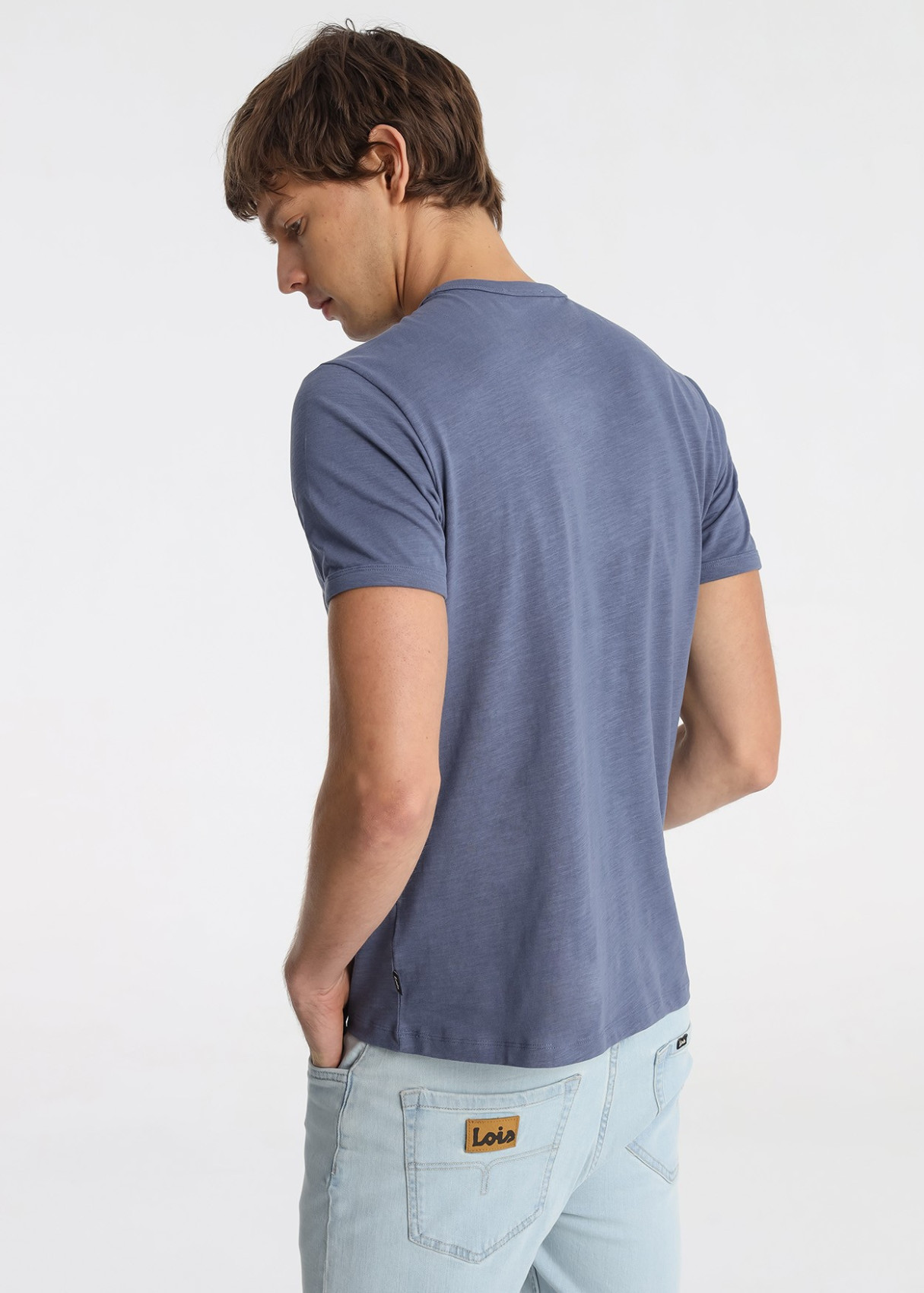 Camiseta Estilo Ringer Gráfica Americana Retro Azul