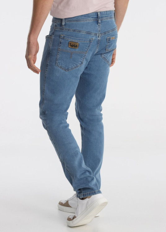Vaqueros Recto Lavado Especial Suave Doble Stone Azul