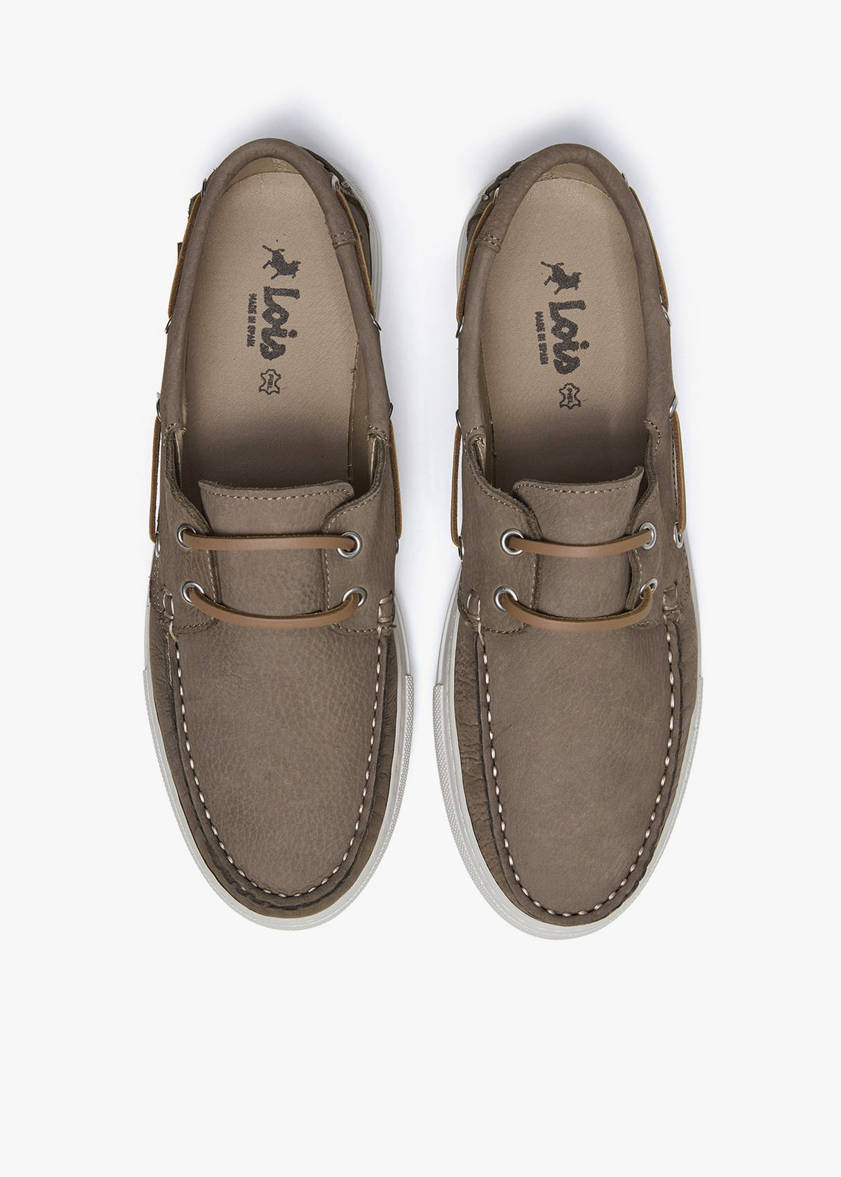 Náuticos Piel Nobuck cordones marrón