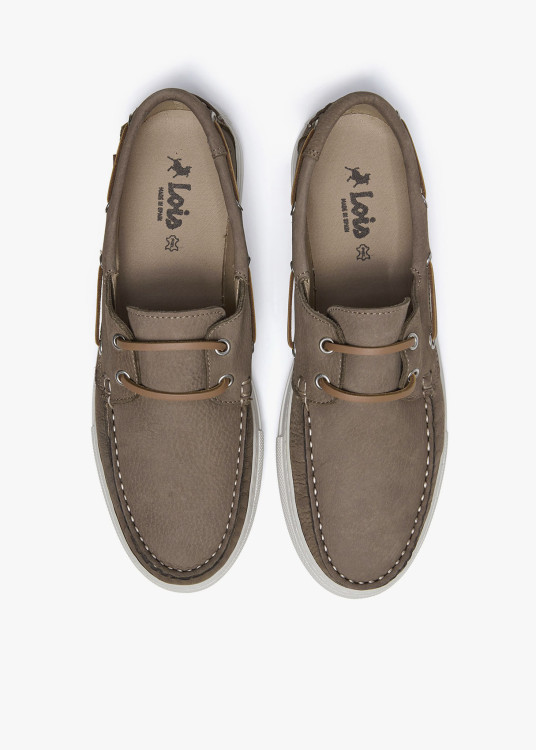 Náuticos Piel Nobuck cordones marrón