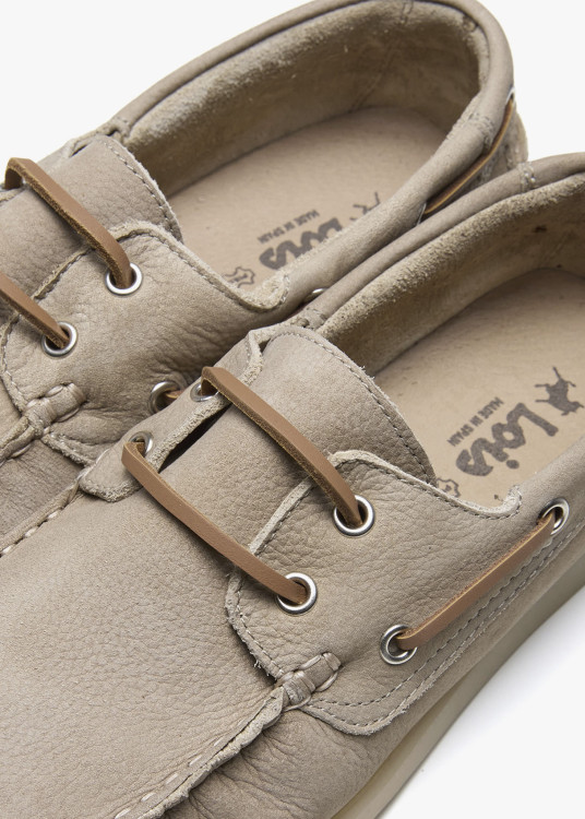 Náuticos piel cordones taupe