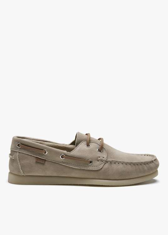 Náuticos piel cordones taupe
