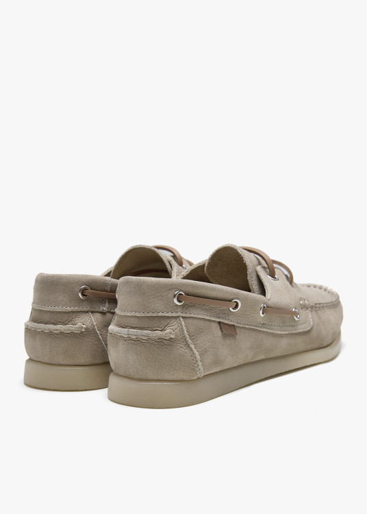 Náuticos piel cordones taupe