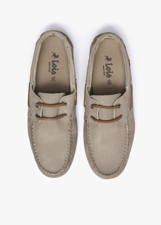 Náuticos piel cordones taupe