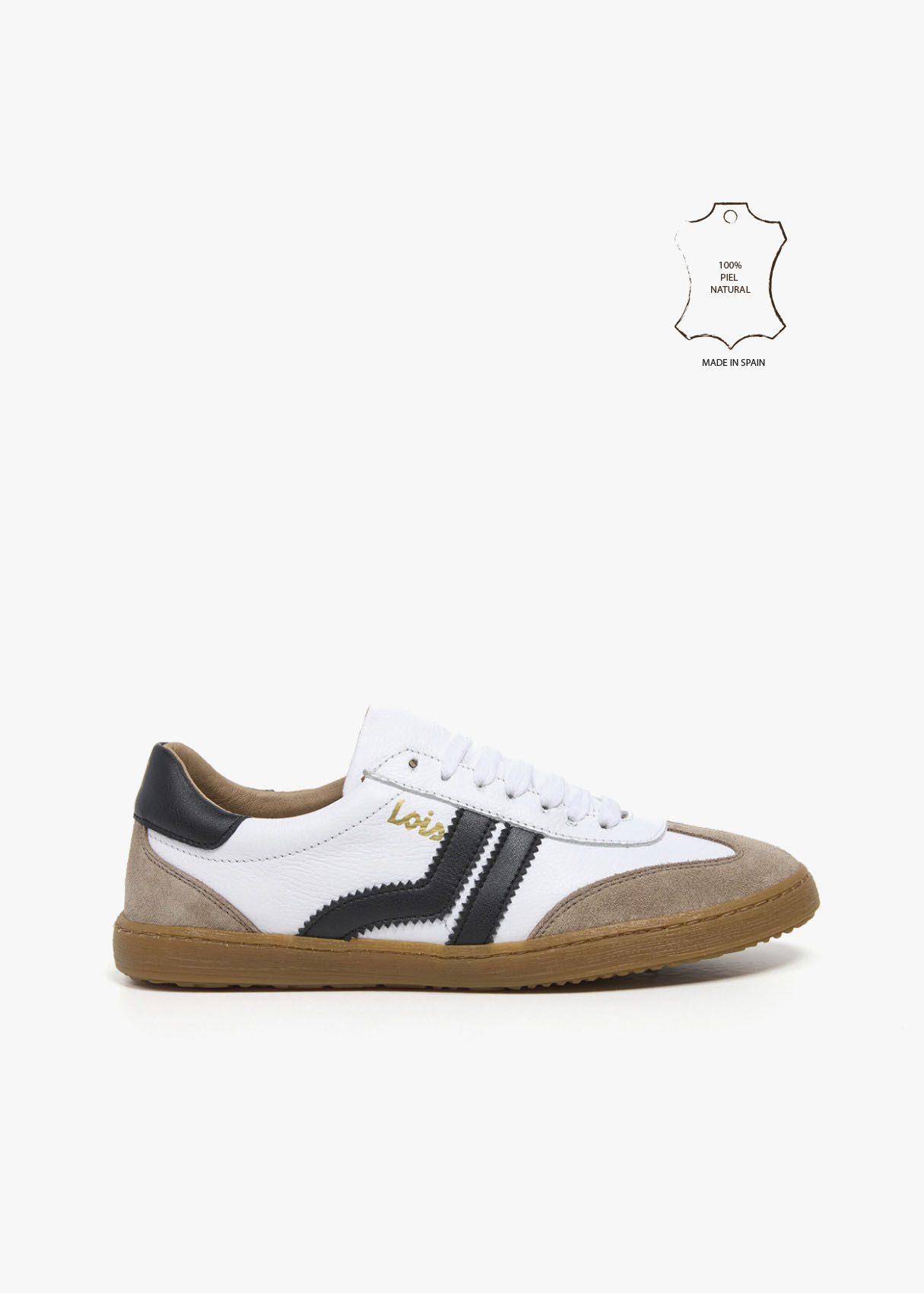 Bambas Casual piel franjas blanco