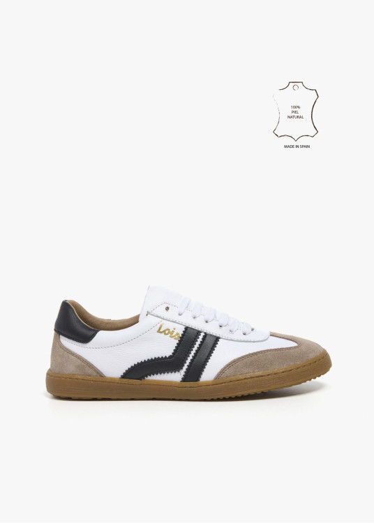 Bambas Casual piel franjas blanco
