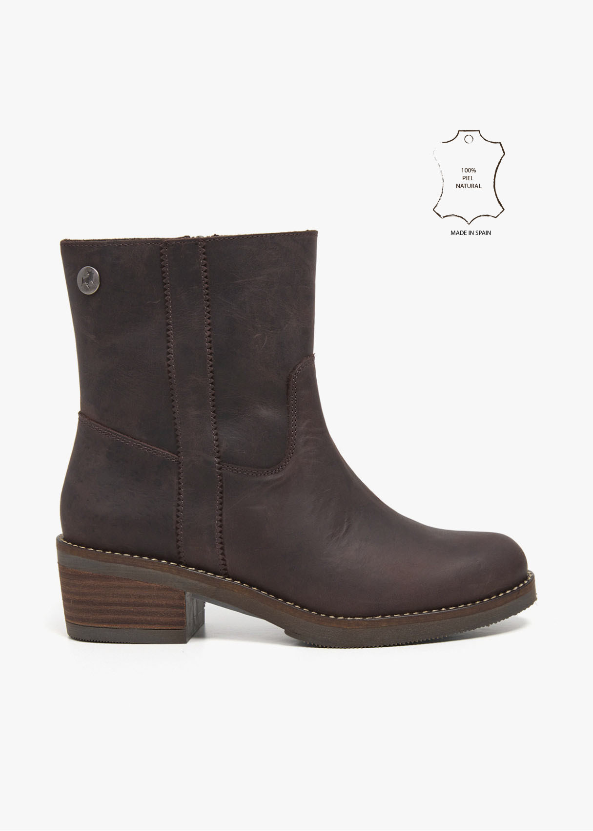 Botines tipo gaucha piel marrón