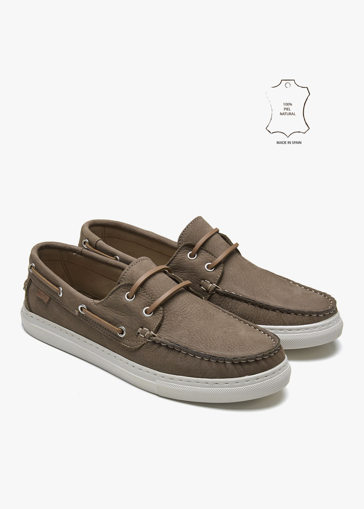 Náuticos Piel Nobuck cordones marrón