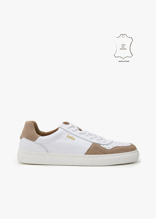 Bambas tipo Basquet Casual piel combinada blanca