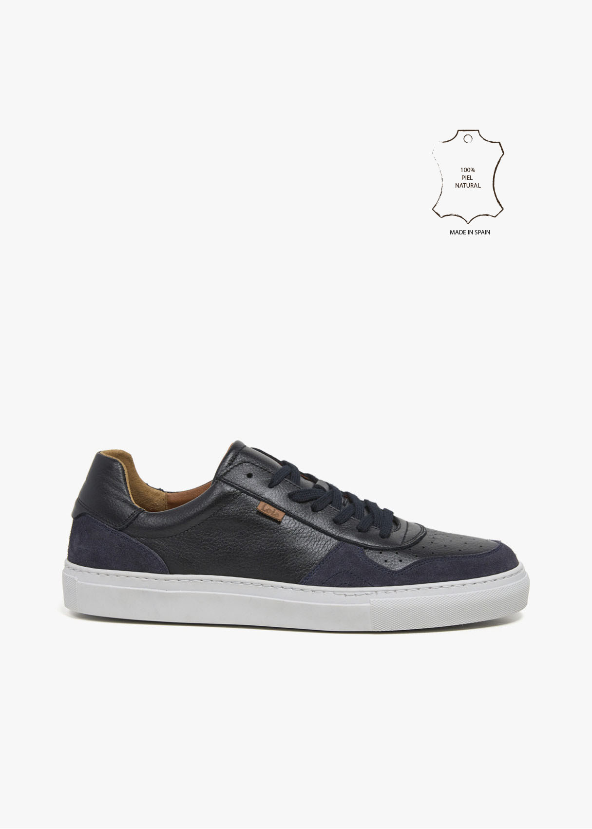 Bambas piel combinada cordones negra